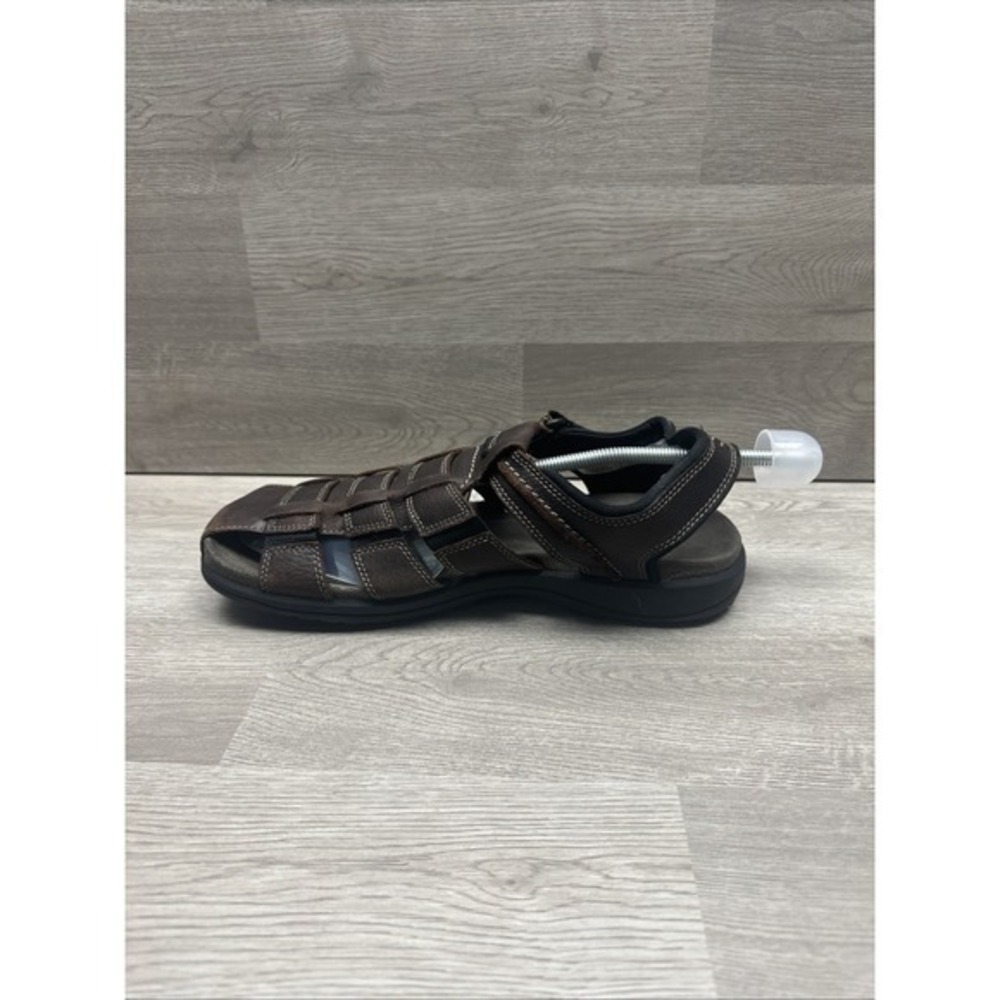 CLARKS Walkford Fisherman Sandals Men's Size 11 M Brown Leather Boat Shoes - Picture 5 of 12
